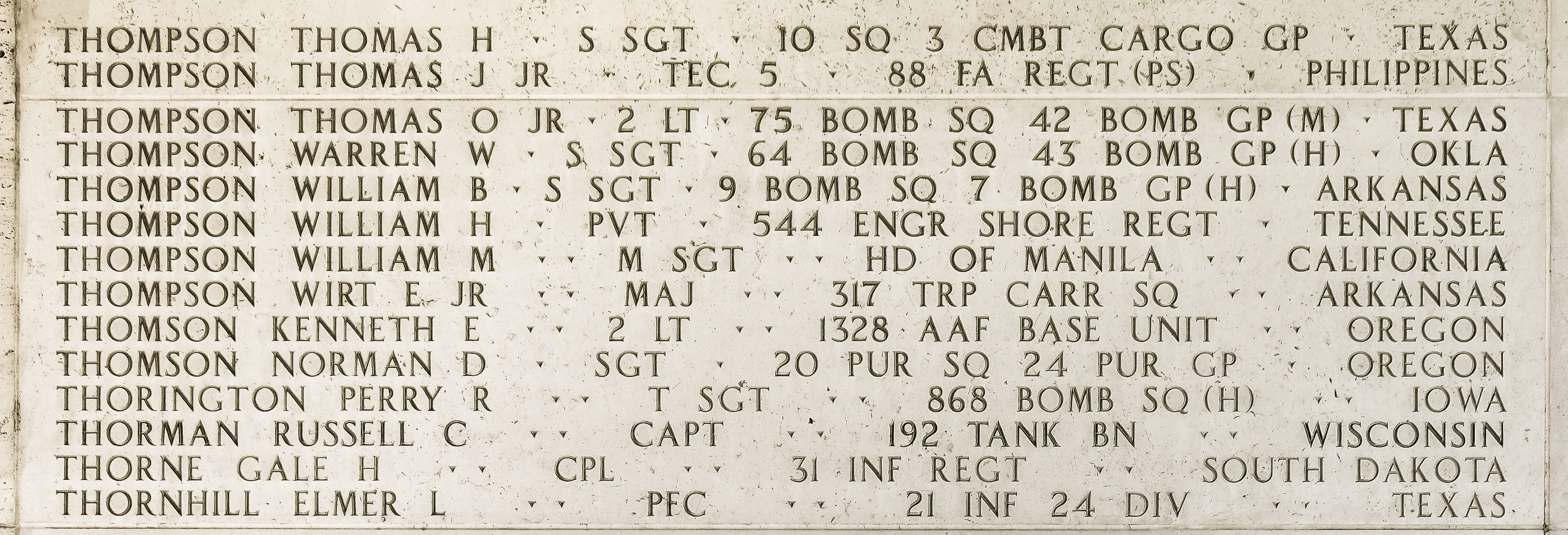 Norman D. Thomson, Sergeant